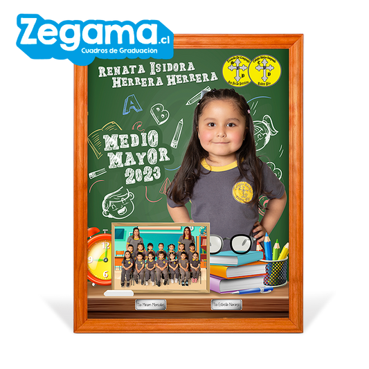 Cuadro Graduacion Infantil Pizarra Verde